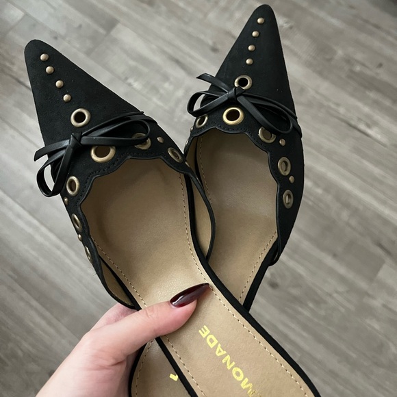 Princess Polly Charisma Pointed Suede Kitten Mule Heels - Picture 7 of 8